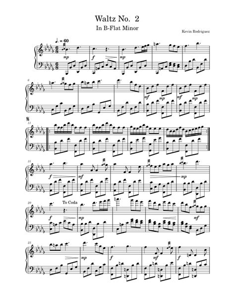 Waltzno2 Sheet Music For Piano Solo