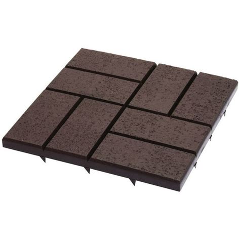 Emsco Group 2158HD 16" x 16" Brick Patio Pavers, 12 Pieces, Brown - Walmart.com - Walmart.com