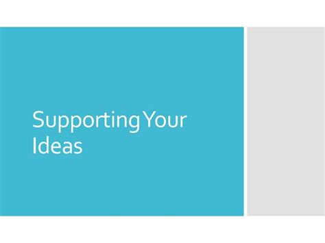 supporting  ideas pptx
