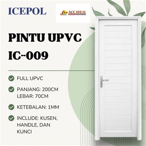 Jual Pintu Upvc Kamar Mandi Icepol Putih Tanpa Kaca Ic Putih