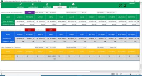 Planilha De Acompanhamento De Vendas E Clientes Em Excel Mercado Livre