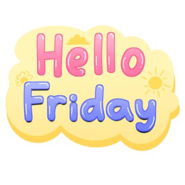 Happy Friday Text Art Happy Friday Text Art Sticker PNG Transparent