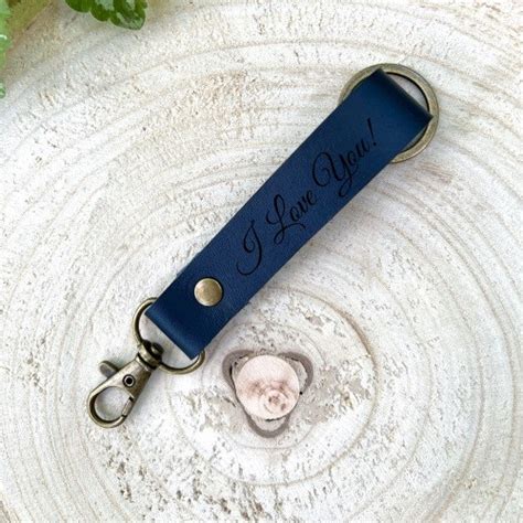 Name Keychain Personalized Leather Key Fob