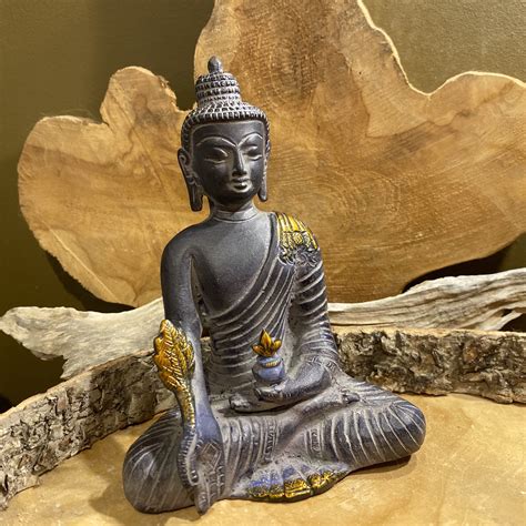 Magnifique Statue Bouddha De La M Decine Laiton Deco Zen Protection