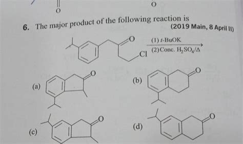 The Major Product Of The Following Reaction Is 2019 Main 8 April II