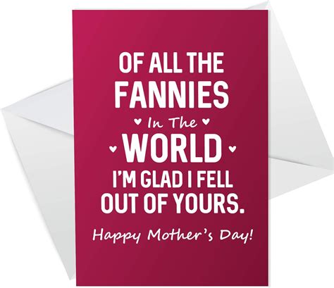 Red Ocean Funny Mothers Day Card Rude Cheeky Humour Card For Mum T From Daughter Son Amazon