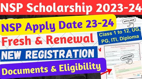 Nsp Scholarship Apply Date Fresh Renewal Nsp New