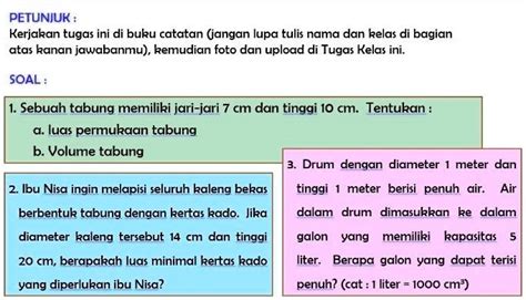 SOLVED Tolong Dibantu Kak Soalnya Mau Dikumpul PETUNIUK Kerjakan