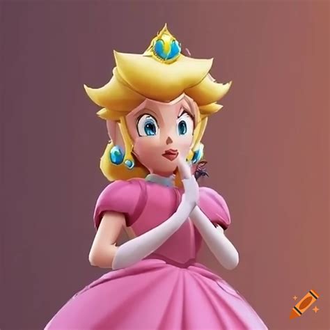 Link Wearing Princess Peachs Pink Ballgown In A Luxurious Dressing