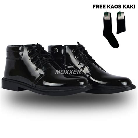 Jual FREE KAOS KAKI Sepatu Dinas PDH 03 TNI AD Hitam Mengkilap Pria