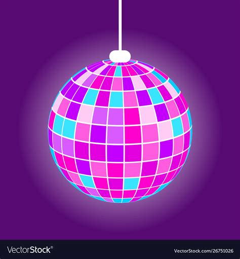 Night Club Disco Ball Purple Mirrorball Royalty Free Vector