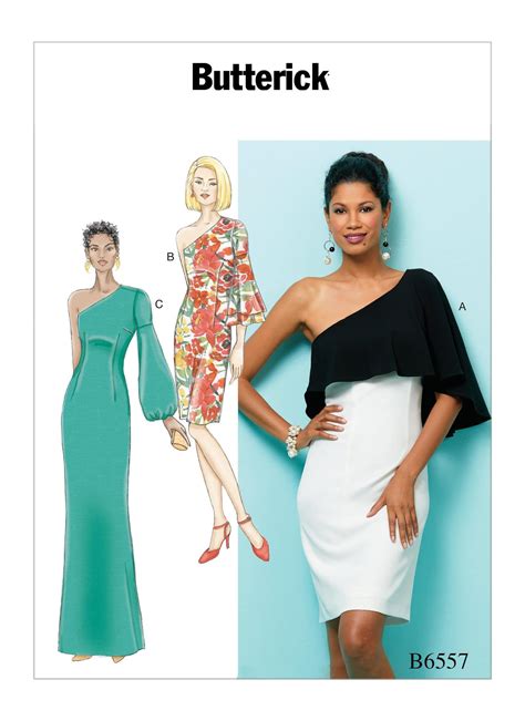 BEAUTIFUL One Shoulder Dress Pattern By Butterick 6657 Etsy Sheath