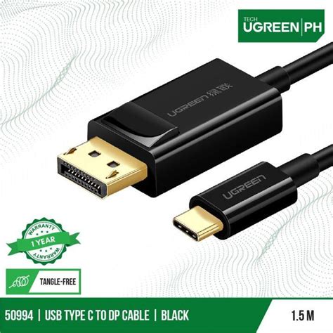 Ugreen Usb Type C To Displayport Dp Cable M Black Lazada Ph