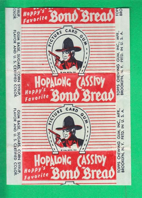 1950 Topps Bond Bread Hopalong Cassidy Wax Wrapper Nmmt Ebay