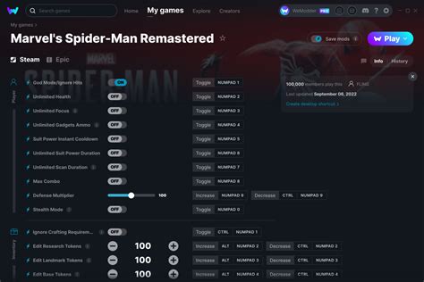 Marvel's Spider-Man Remastered Cheats and Trainer for Epic Games ...