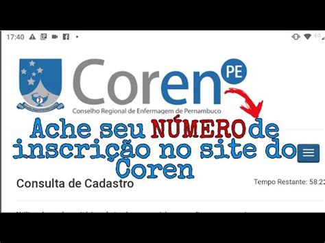 Como Achar O N Mero Da Inscri O Do Coren Online Youtube