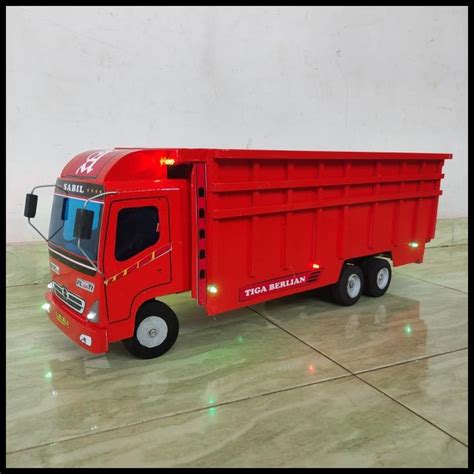 Jual Miniatur Mobil Truk Tronton Oleng Kayu Truck Oleng Besar Cm