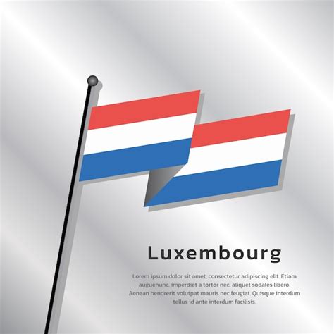 Ilustración de la plantilla de la bandera de luxemburgo Vector Premium