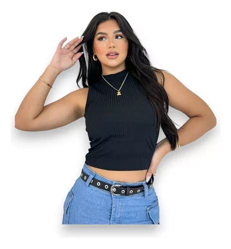 Top Cropped De Malha Canelada Moda Gringa Feminina Mercadolivre