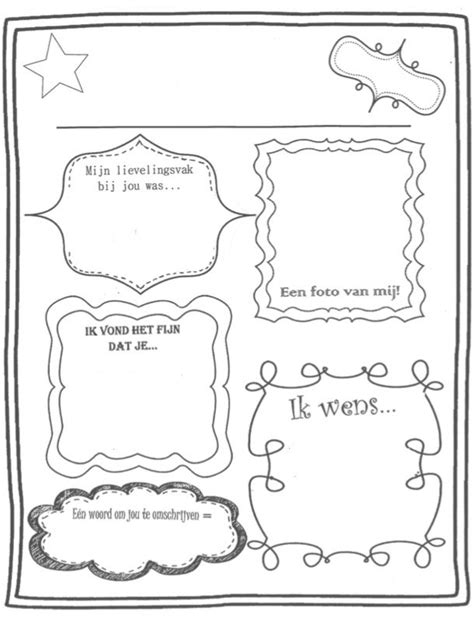 Als Afscheidscadeautje Maken De Kinderen Een Boekje Van Dit Werkblad