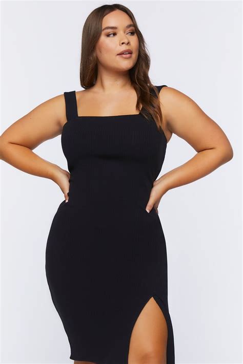 Plus Size Bodycon Slit Dress