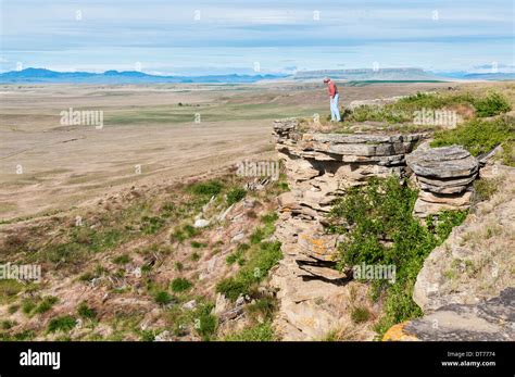 Montana Ulm First Peoples Buffalo Jump State Park Female Visitor