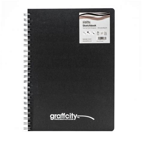 Graff City Portrait Spiral Bound Sketchbook Black Paper A