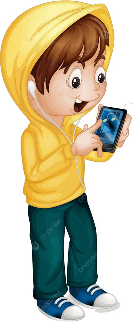 Kid Using Tablet Clipart Headphones Kid Vector, Headphones Clipart
