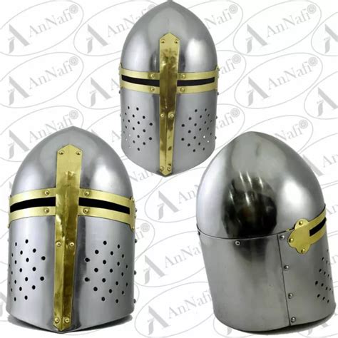 CASQUE PAIN DE sucre armure médiévale croisé templier grande croix en