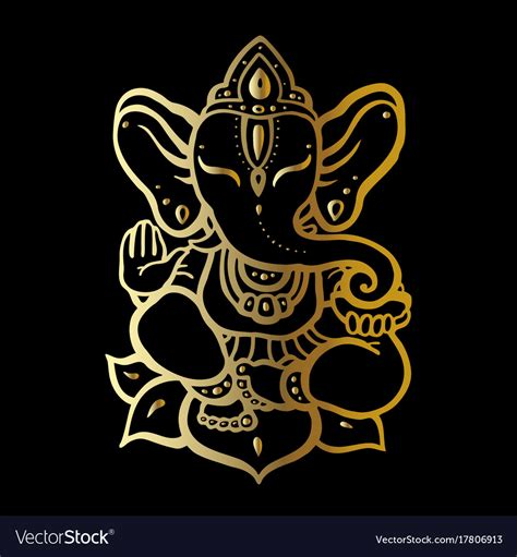 Hindu God Ganesha Royalty Free Vector Image Vectorstock