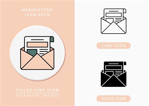 Newsletter Icons Set Graphic by Liara StudioCreative Fabrica