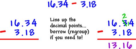 Decimals - Cool math Pre-Algebra Help Lessons - How to Subtract ...