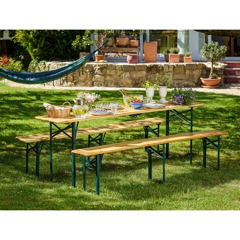 Casaria Ensemble Table Et X Bancs Pliable Bois Cm Personnes