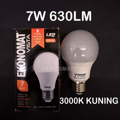 Jual Lampu LED Ekonomat VISTA 7W 630LM 3000K KUNING MURAH HEMAT