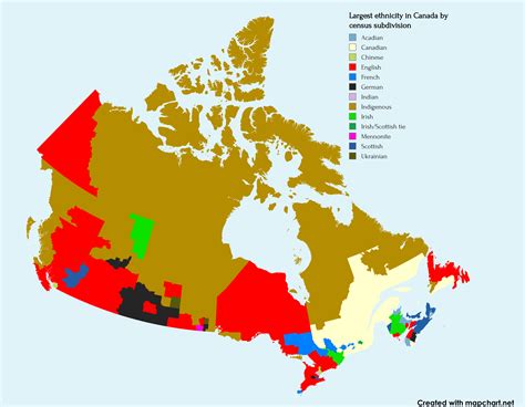 Largest Ethnicity In Canada By Census Subdivisions According To The