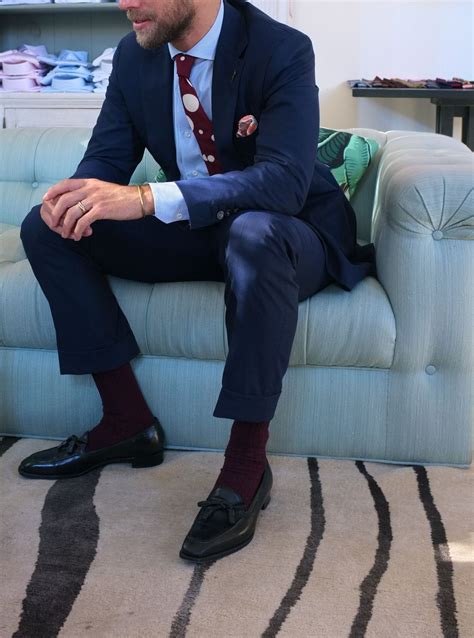 Burgundy Socks Mens Fashion Pinterest Dark Blue Suit Light