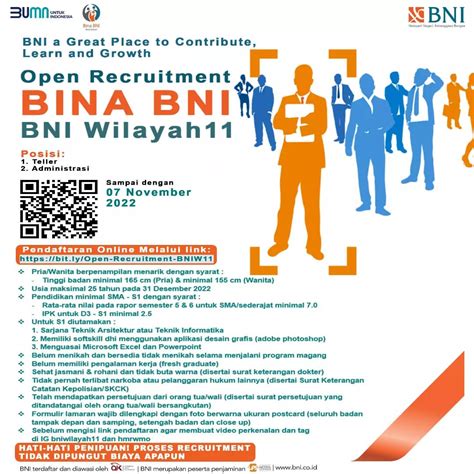 Info Rekrutmen BINA BNI BNI Wilayah 11