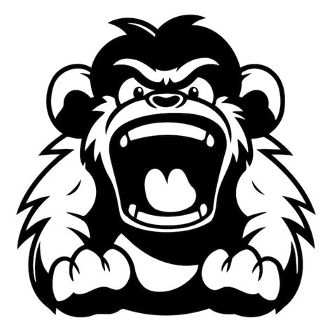 Premium Vector Angry Gorilla Cartoon Mascot Character Vector Illustration