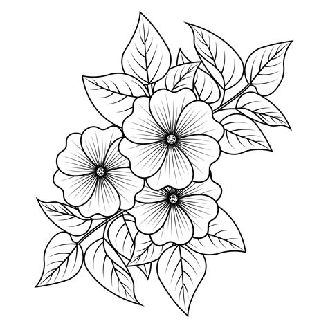 Flower arrangement line art collection, Advanced Flower Coloring Page