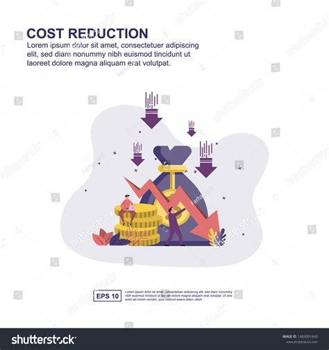 Cost Reduction Concept Vector Illustration Flat Stock Vector (Royalty ...