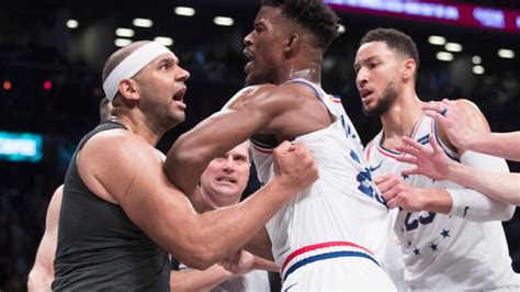 Jimmy Butler And Jared Dudley Tossed After Joel Embiid S Foul In Ers