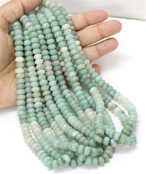 Beautiful Amazonite Shaded Smooth Rondelle Shape Beads Inch Mm