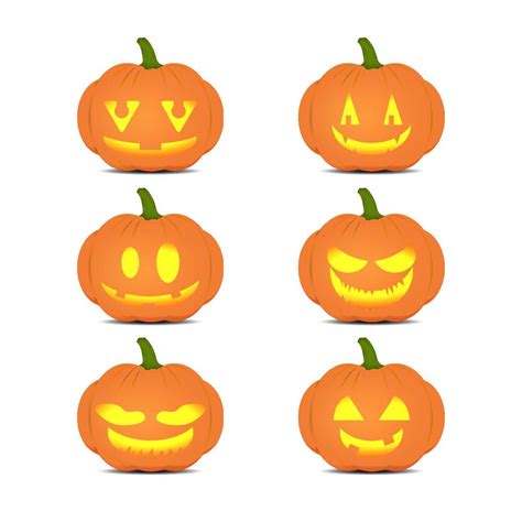 Set Of Halloween Pumpkins 11204031 Vector Art At Vecteezy