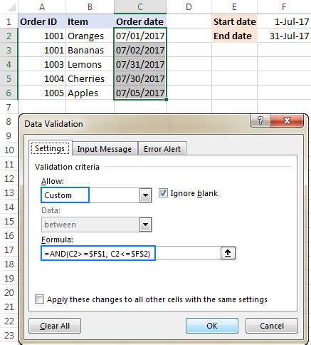 Custom Data Validation In Excel Formulas And Rules