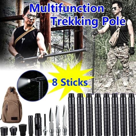 2022 Tactical Hiking Stick Multi Function Walking Stick Hunting Climbi