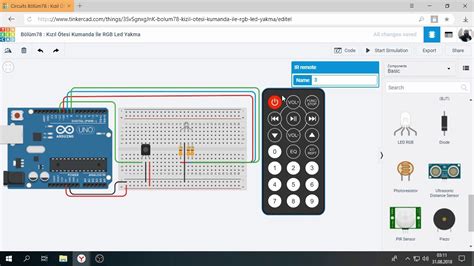 Tinkercad Ile Arduino B L M Kumanda Ile Rgb Led Yakma Youtube