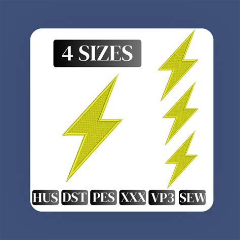 Lightning Bolt Embroidery Design Lightning Embroidery Design Etsy