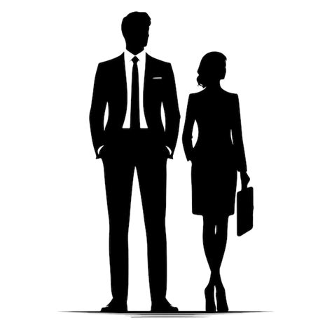 Couple Standing Silhouettes Of Man And A Woman Vector Illustration Premium Ai Generated Vector