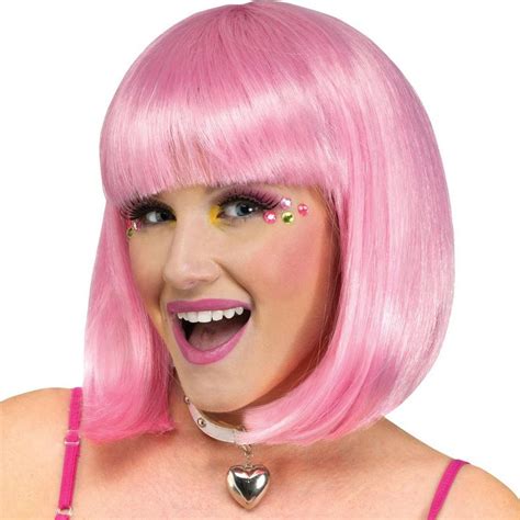 Pink Sherbet Bob Wig Party City