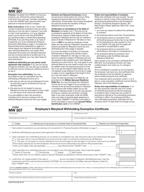 Maryland Personal Exemption Worksheet Studying Worksheets